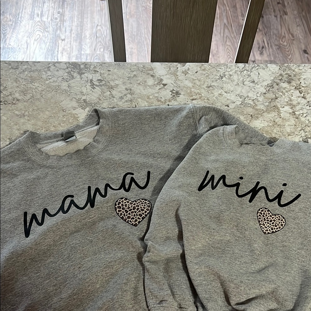 Gildan Gray Matching Sweatshirts with Heart Designs